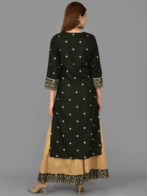 embroidered kurta sharara set with face mask - 17707381 - Standard Image - 4