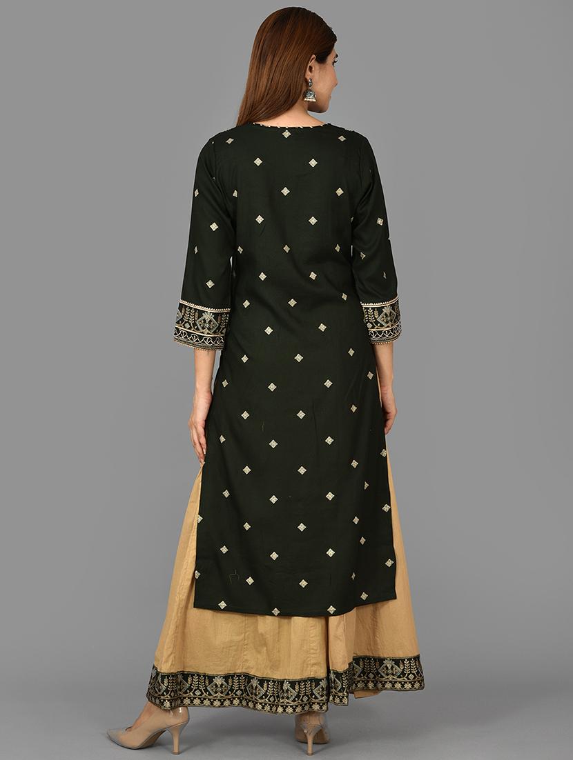embroidered kurta sharara set with face mask - 17707381 - Zoom Image - 4