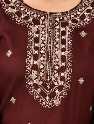 maroon kurta sharara set - 17707453 - Standard Image - 5