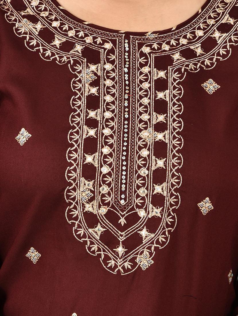 maroon kurta sharara set - 17707453 - Zoom Image - 5