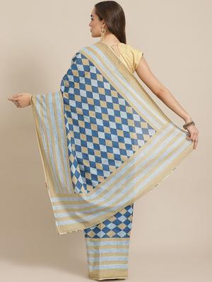 bagru printed saree with blouse - 17707497 - Standard Image - 2