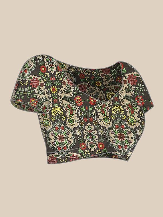 bagru printed saree with blouse - 17707497 - Zoom Image - 3