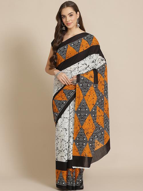 bagru printed saree with blouse - 17707499 - Standard Image - 1