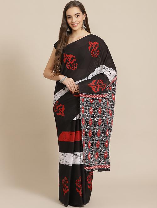 bagru printed saree with blouse - 17707506 - Standard Image - 1