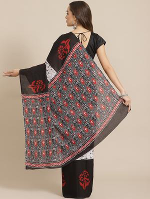 bagru printed saree with blouse - 17707506 - Standard Image - 2