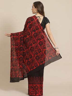 bagru printed saree with blouse - 17707507 - Standard Image - 2