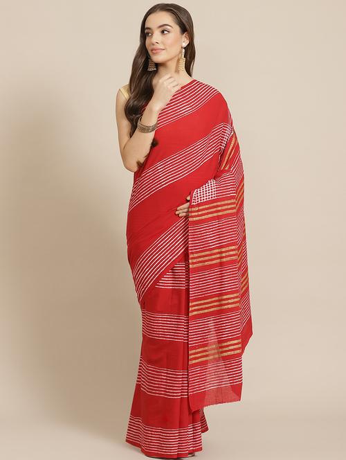 bagru printed saree with blouse - 17707509 - Standard Image - 1