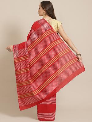 bagru printed saree with blouse - 17707509 - Standard Image - 2