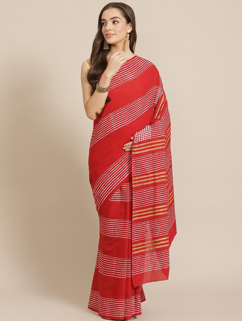 bagru printed saree with blouse - 17707509 - Zoom Image - 1