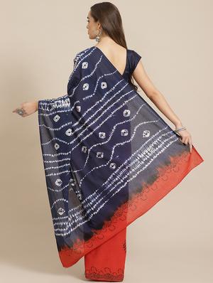 bagru printed saree with blouse - 17707512 - Standard Image - 2