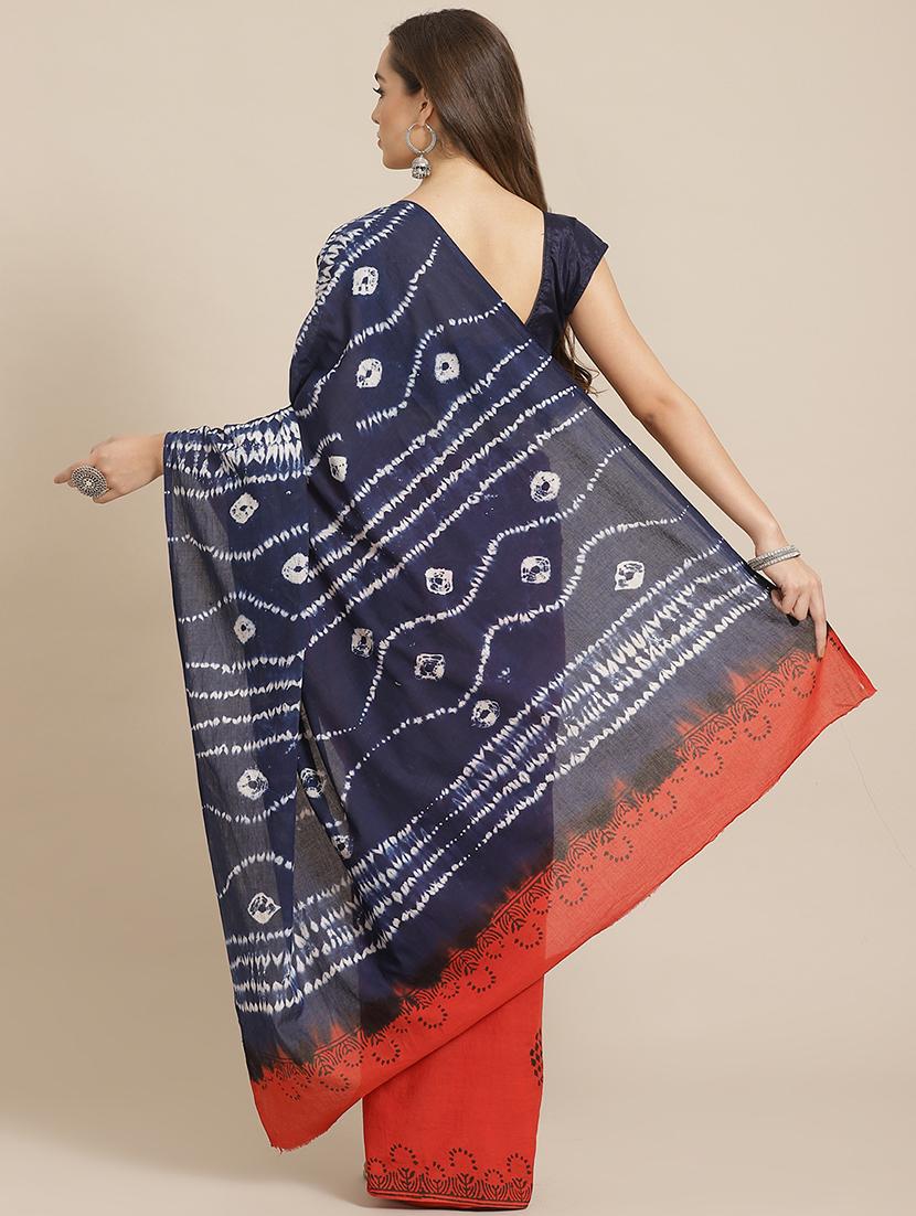 bagru printed saree with blouse - 17707512 - Zoom Image - 2