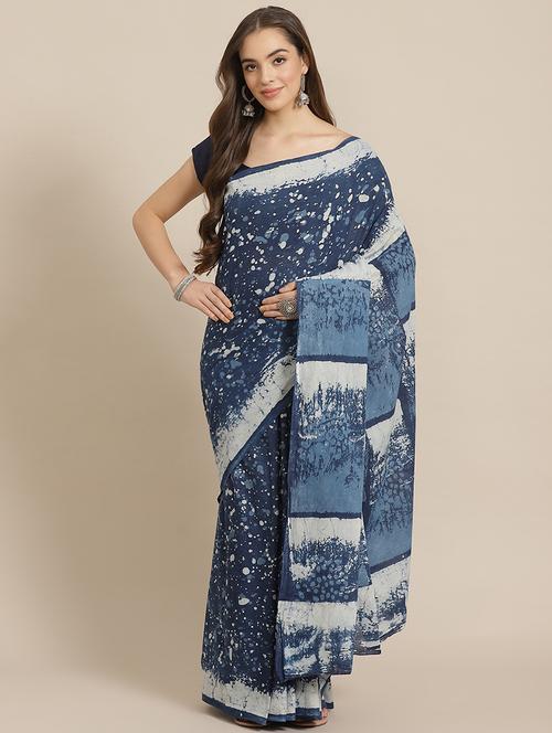 bagru printed saree with blouse - 17707513 - Standard Image - 1