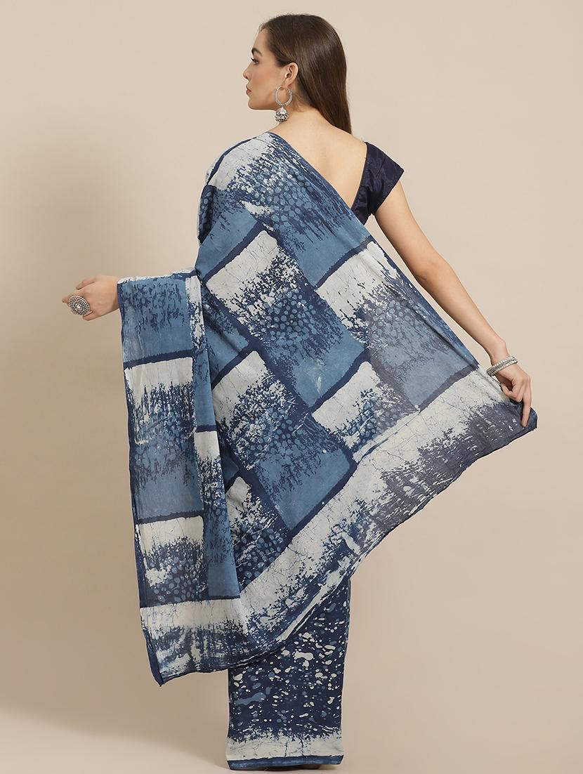bagru printed saree with blouse - 17707513 - Zoom Image - 2