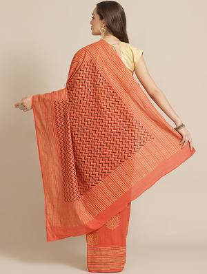 bagru printed saree with blouse - 17707517 - Standard Image - 2