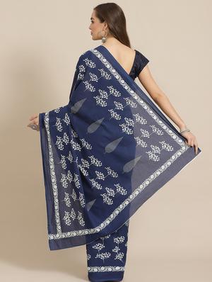 bagru printed saree with blouse - 17707521 - Standard Image - 2