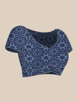 bagru printed saree with blouse - 17707521 - Standard Image - 3