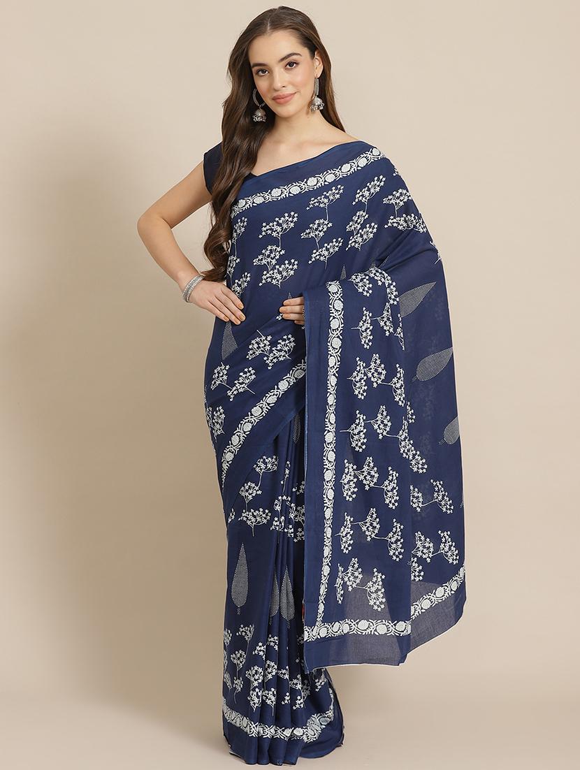 bagru printed saree with blouse - 17707521 - Zoom Image - 1