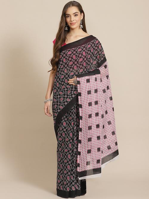 bagru printed saree with blouse - 17707522 - Standard Image - 1