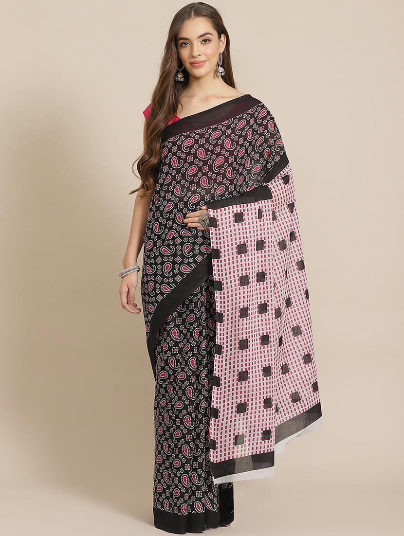 bagru printed saree with blouse - 17707522 - Zoom Image - 1
