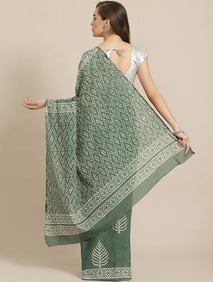 bagru printed saree with blouse - 17707528 - Standard Image - 2