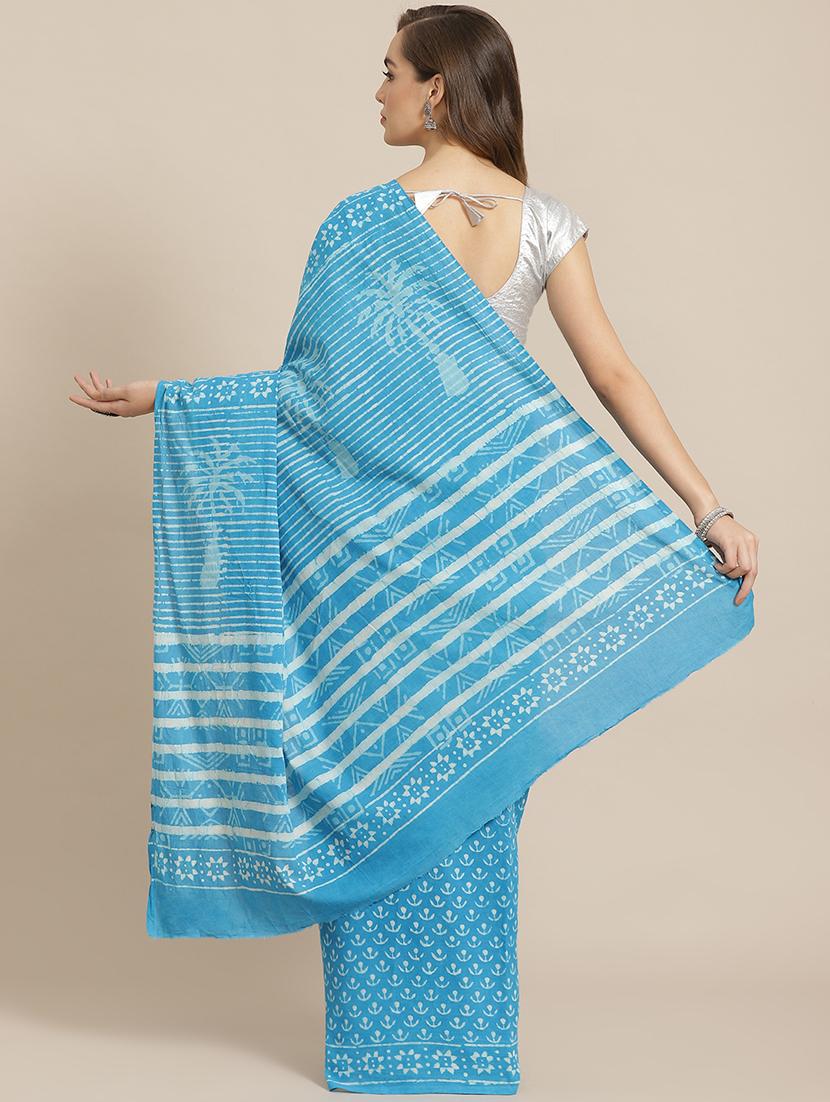 bagru printed saree with blouse - 17707529 - Zoom Image - 2