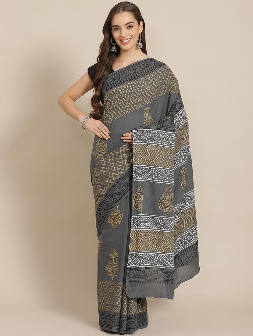 bagru printed saree with blouse - 17707539 - Zoom Image - 1