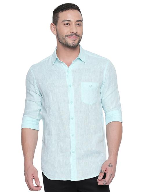 green solid casual shirt - 17707596 - Standard Image - 1