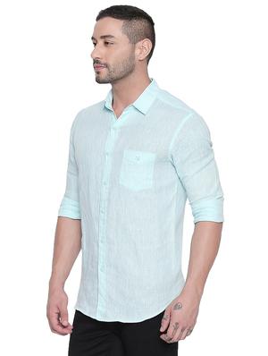 green solid casual shirt - 17707596 - Standard Image - 2