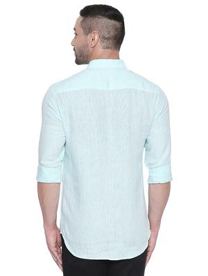 green solid casual shirt - 17707596 - Standard Image - 3