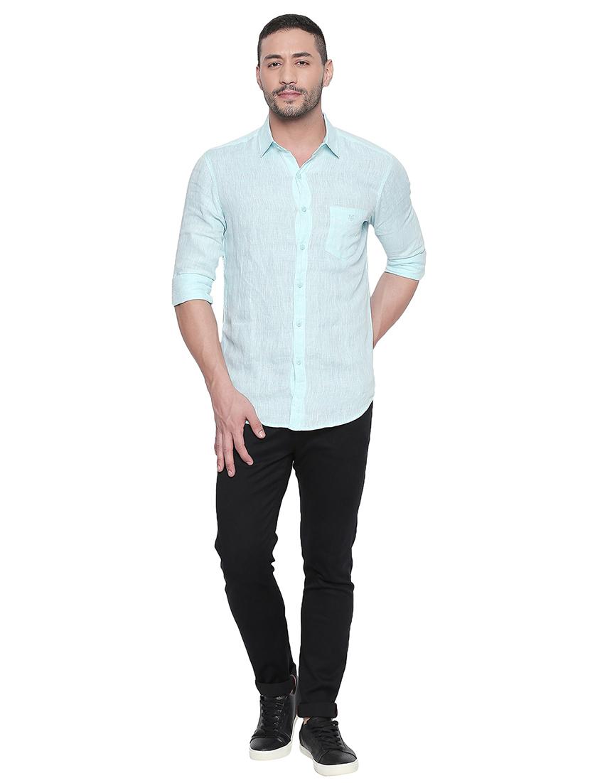 green solid casual shirt - 17707596 - Zoom Image - 4