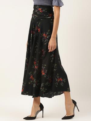 high rise floral flared palazzo - 17707657 - Standard Image - 2