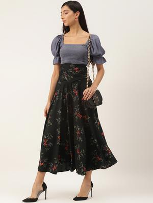 high rise floral flared palazzo - 17707657 - Standard Image - 4