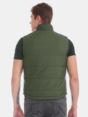 green solid quilted jacket - 17707922 - Standard Image - 4