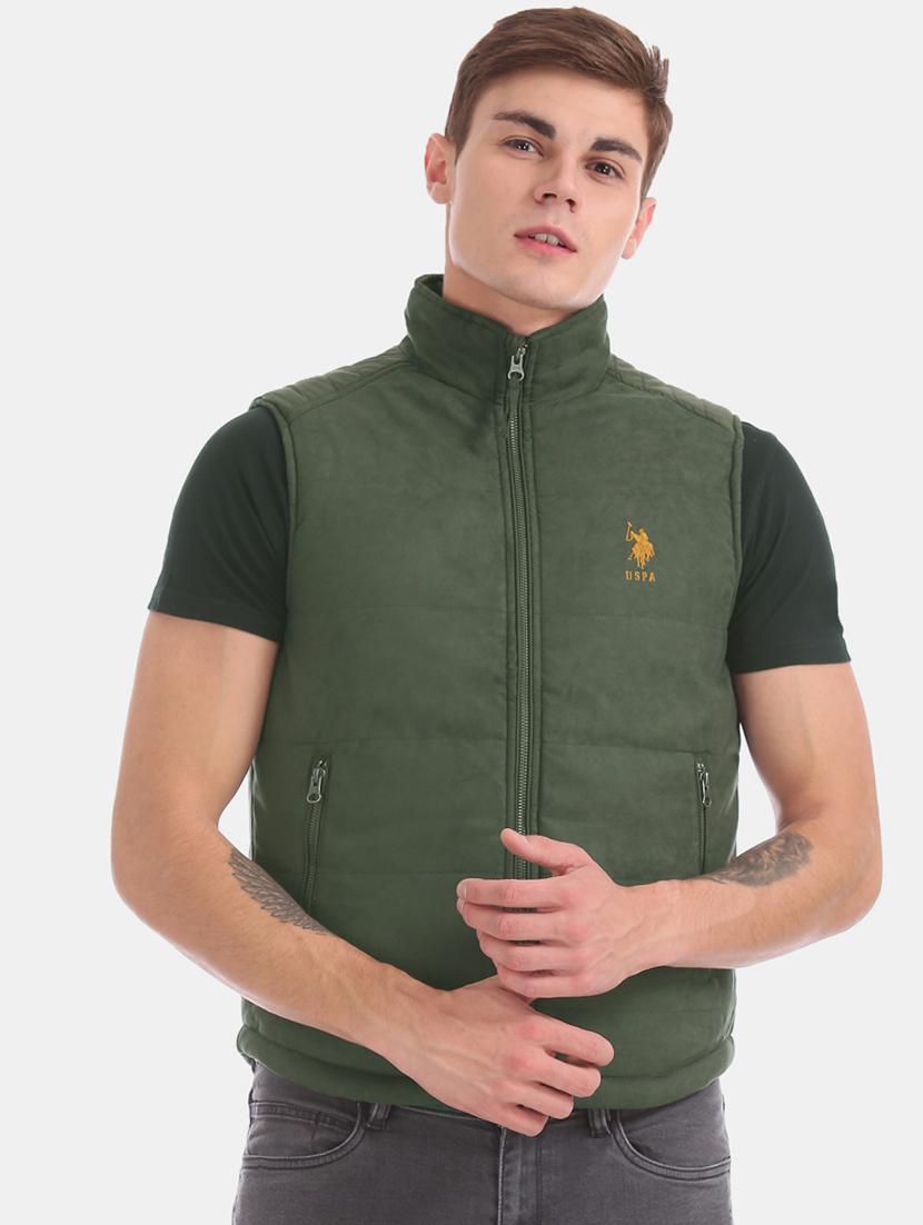 green solid quilted jacket - 17707922 - Zoom Image - 1