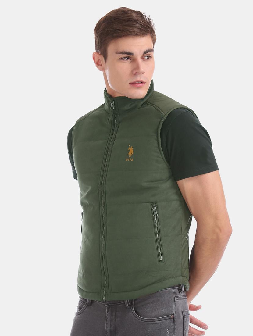 green solid quilted jacket - 17707922 - Zoom Image - 2