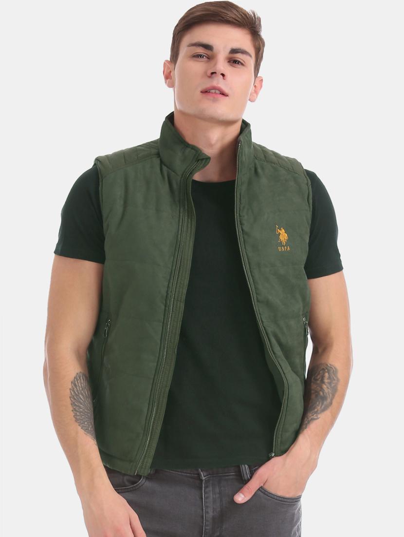 green solid quilted jacket - 17707922 - Zoom Image - 3