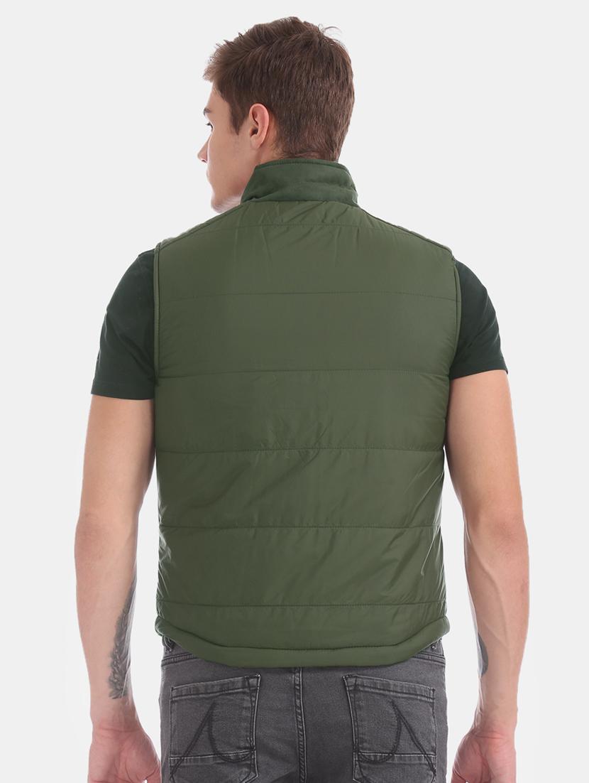 green solid quilted jacket - 17707922 - Zoom Image - 4