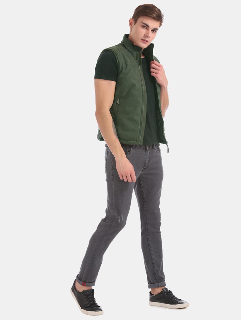 green solid quilted jacket - 17707922 - Zoom Image - 5