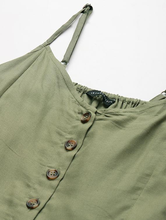 green rayon fit & flare dress - 17708986 - Zoom Image - 4