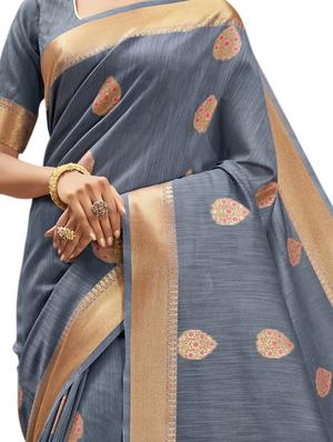 jacquard woven saree with blouse - 17709226 - Standard Image - 2