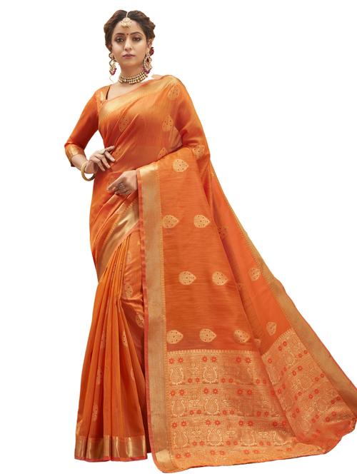 jacquard woven saree with blouse - 17709227 - Standard Image - 1