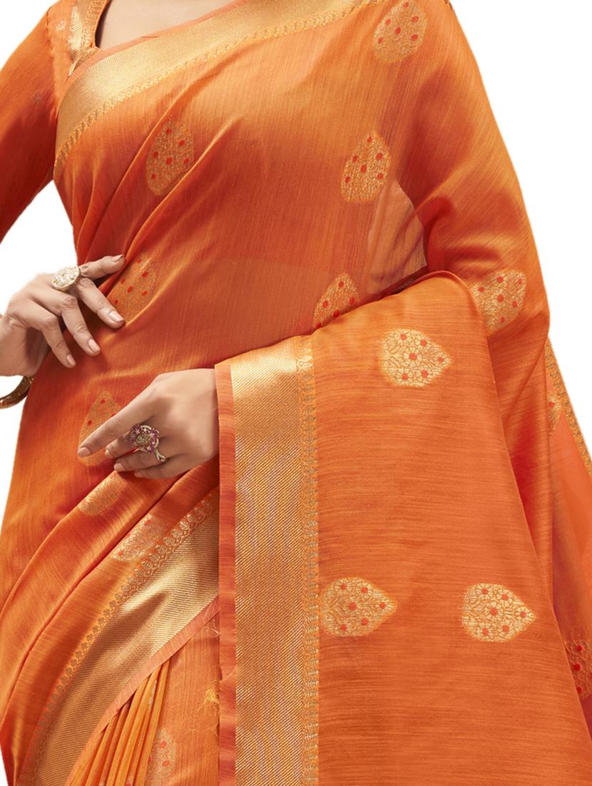 jacquard woven saree with blouse - 17709227 - Zoom Image - 2