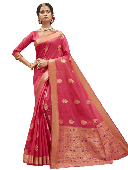 jacquard woven saree with blouse - 17709230 - Standard Image - 1