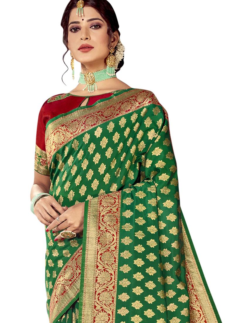 jacquard woven saree with blouse - 17709233 - Zoom Image - 2