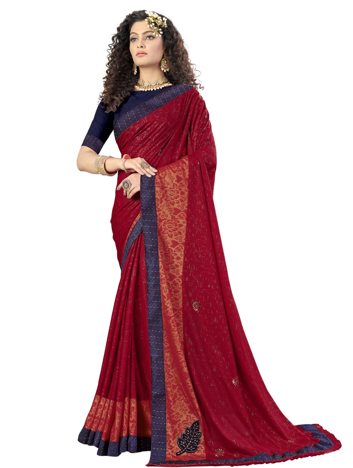 self design woven saree with blouse - 17709238 - Zoom Image - 1