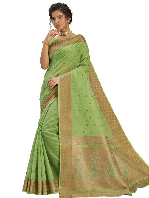 self design woven saree with blouse - 17709276 - Standard Image - 1
