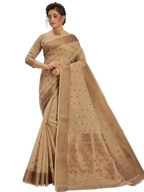 self design woven saree with blouse - 17709277 - Standard Image - 1