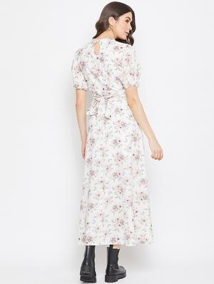 puff sleeved floral maxi dress - 17709280 - Standard Image - 3