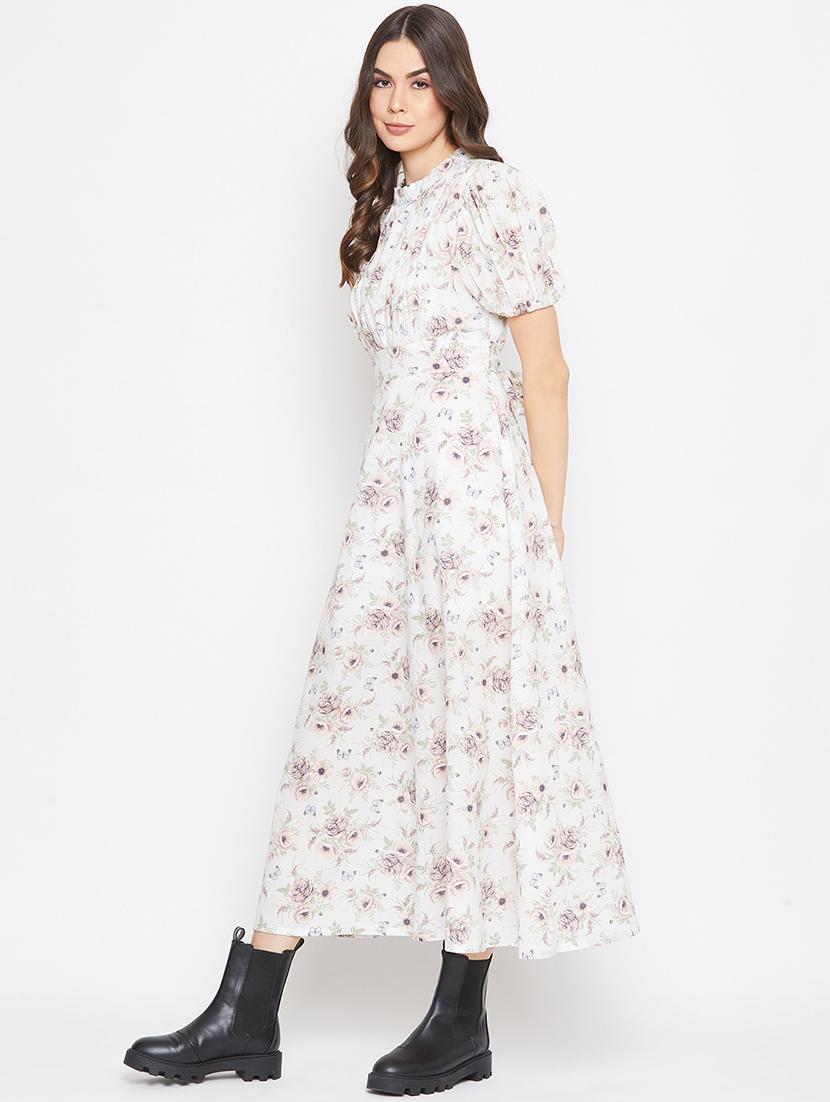 puff sleeved floral maxi dress - 17709280 - Zoom Image - 2