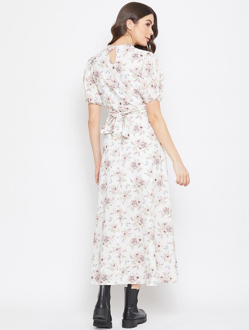 puff sleeved floral maxi dress - 17709280 - Zoom Image - 3